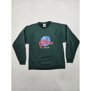 Vintage 90s Planet Hollywood Orlando Embroidered Crewneck Sweatshirt Green (S/M)